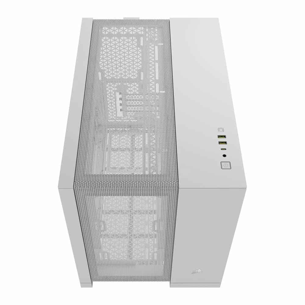 (image for) Corsair 2500D AIRFLOW White Dual Chamber Tempered Glass Micro ATX PC Case